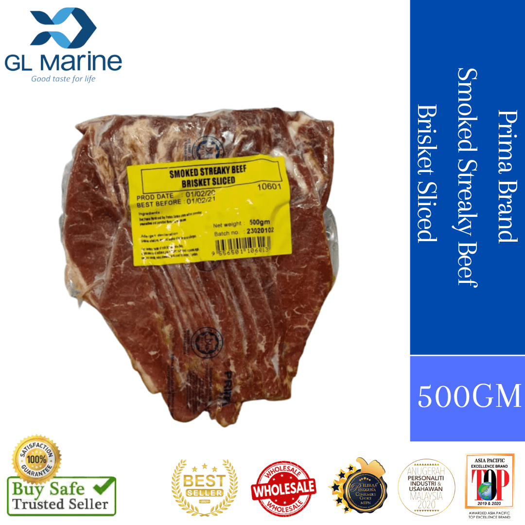 PRIMA BAGUZ SMOKED STREAKY BEEF BRISKET SLICED (500G)